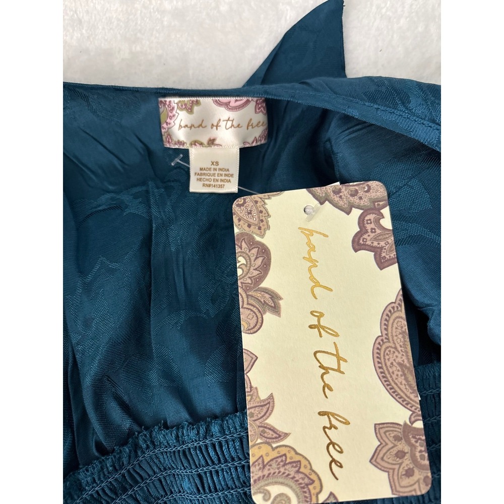 Band of The Free New XS Deep Teal Crop Top Boho Festival Whimsygoth - Picture 8 of 11